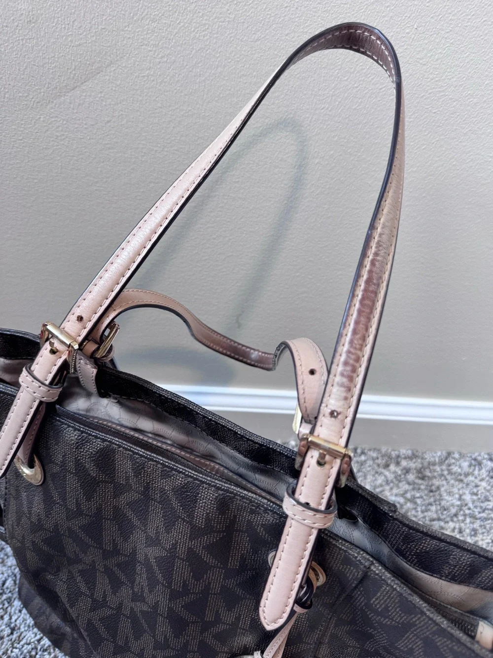 Michael Kors Brown MK Monogram Shoulder Bag